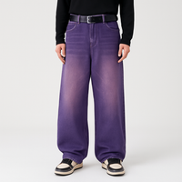 4Legend – Herren Flare Jeans – Lässiger Streetstyle, Taschen, reifer Look in Lila