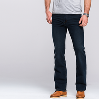 4Legend - Stretch-Schlagjeans für Herren – Mittlere Leibhöhe, Helle Waschung, Lässige Passform für alle Jahreszeiten in Nostalgisches Blau