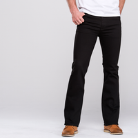 4Legend - Stretch-Schlagjeans für Herren – Mittlere Leibhöhe, Helle Waschung, Lässige Passform für alle Jahreszeiten in Schwarz