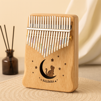 17-Tasten Kalimba Daumenklavier – Holzinstrument für Anfänger mit Notenheft in Holz