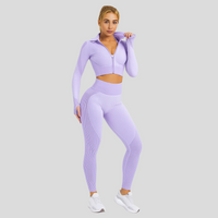 3-teiliges Yoga-Set für Damen in Lila