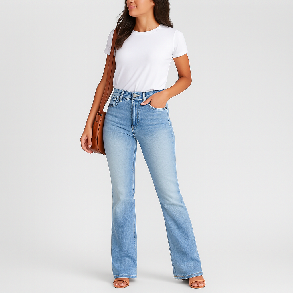 Jane – Damen Stretch-Jeans mit weitem Schlag – Bequeme Passform aus Denim