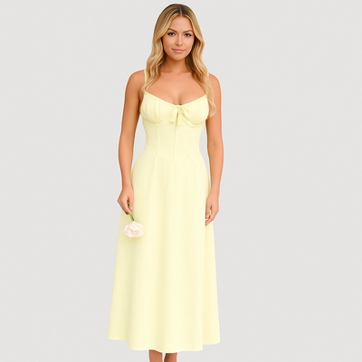 Elara – Elegantes Maxikleid mit Wickel-Design und Spaghettiträger