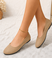 Liselotte | Damen Ballerinas Slip-On Runde Kappe in Beige