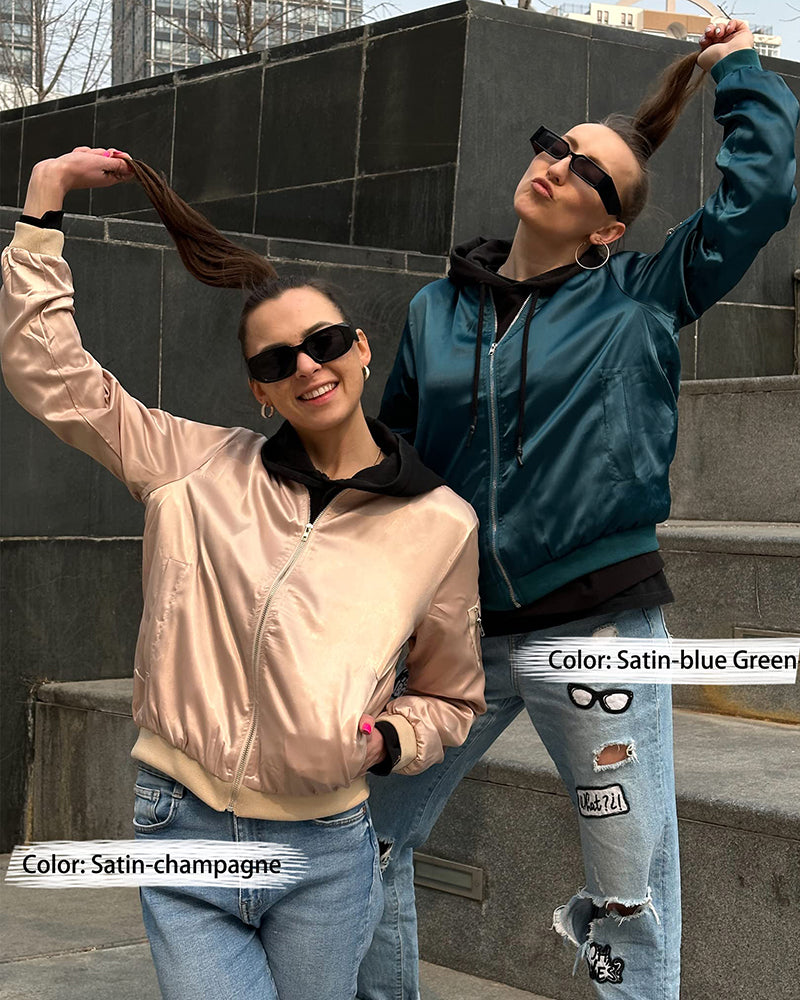 Stilvolles Klassisches Bomberjack mit Praktischen Taschen für Damen