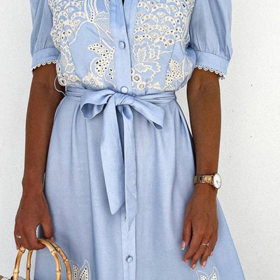 Maxi Kleid mit Stickerei – Celeste