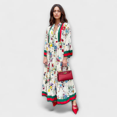 Oriana - Maxikleid mit floralen Druck und Glockenärmeln für Resort Wear