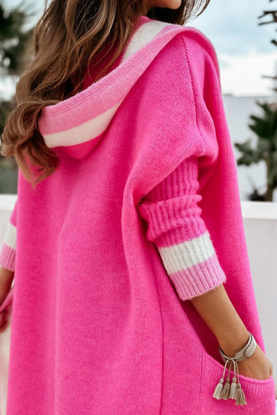 Kontrast-Hoodie für Damen - Modischer Cardigan für das Outfit 2024