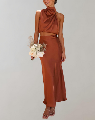 Deslie - Elegantes Maxikleid Set | Maxikleid Set | Zeitlos Sexy Kleid