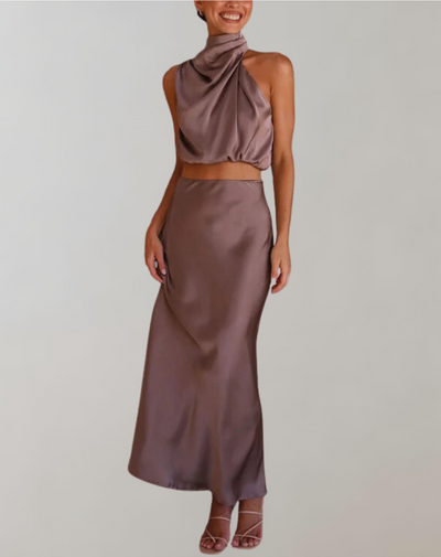 Deslie - Elegantes Maxikleid Set | Maxikleid Set | Zeitlos Sexy Kleid