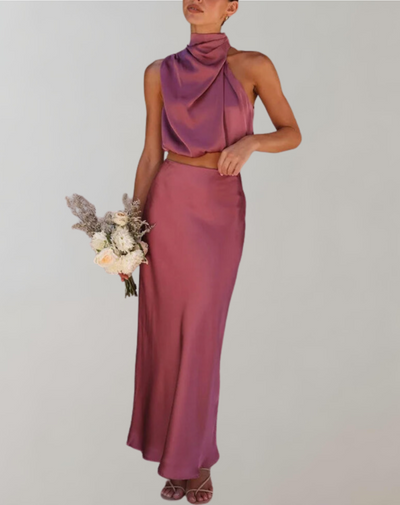 Deslie - Elegantes Maxikleid Set | Maxikleid Set | Zeitlos Sexy Kleid