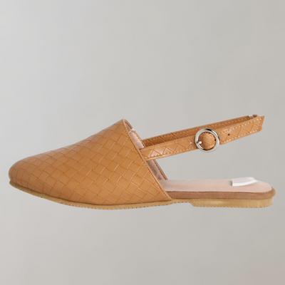 Hilga - Flache Sandale mit niedrigem Absatz | Loafer-Sandale mit Riemen an der Rückseite