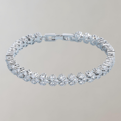 Katherine - funkelndes Tennisarmband mit Herz-Zirkonia-Steinen | glamouröse Armbänder Frauen