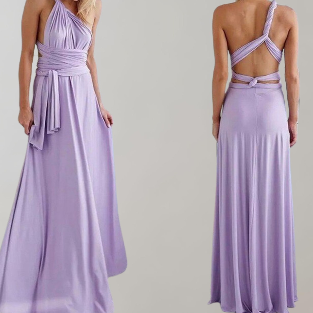 Maja - Neckholder-Kleid für Damen | Maxikleid mit überkreuztem Rücken