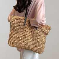 Tara - große gewebte Tragetasche | Tasche im Bohemian-Beachy-Stil in Khaki