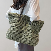 Tara - große gewebte Tragetasche | Tasche im Bohemian-Beachy-Stil in Grün