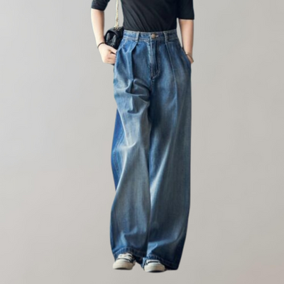 Maxwell - Trendy Jeans mit weitem Bein | Vintage Retro Look Weites Bein Hoch