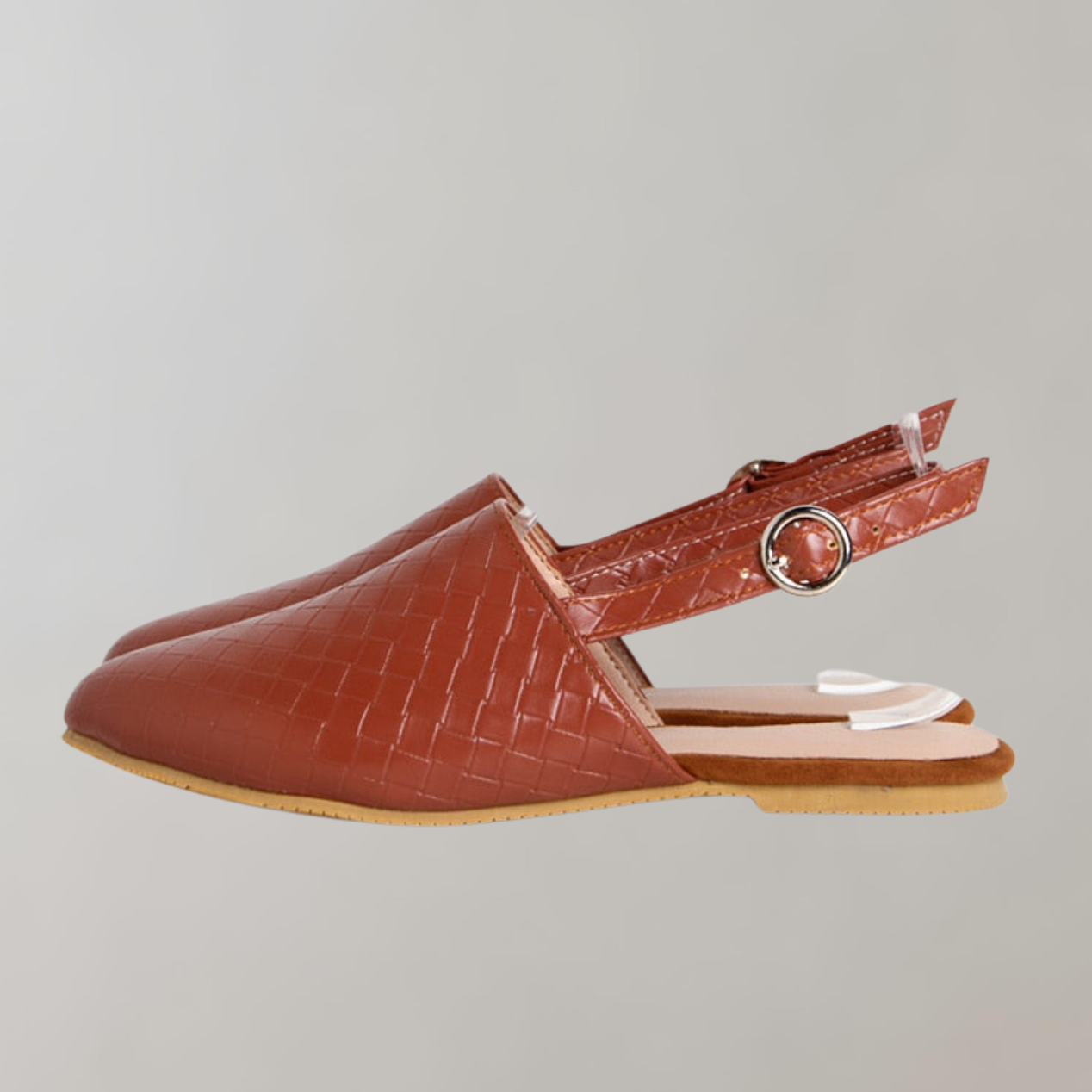 Hilga - Flache Sandale mit niedrigem Absatz | Loafer-Sandale mit Riemen an der Rückseite