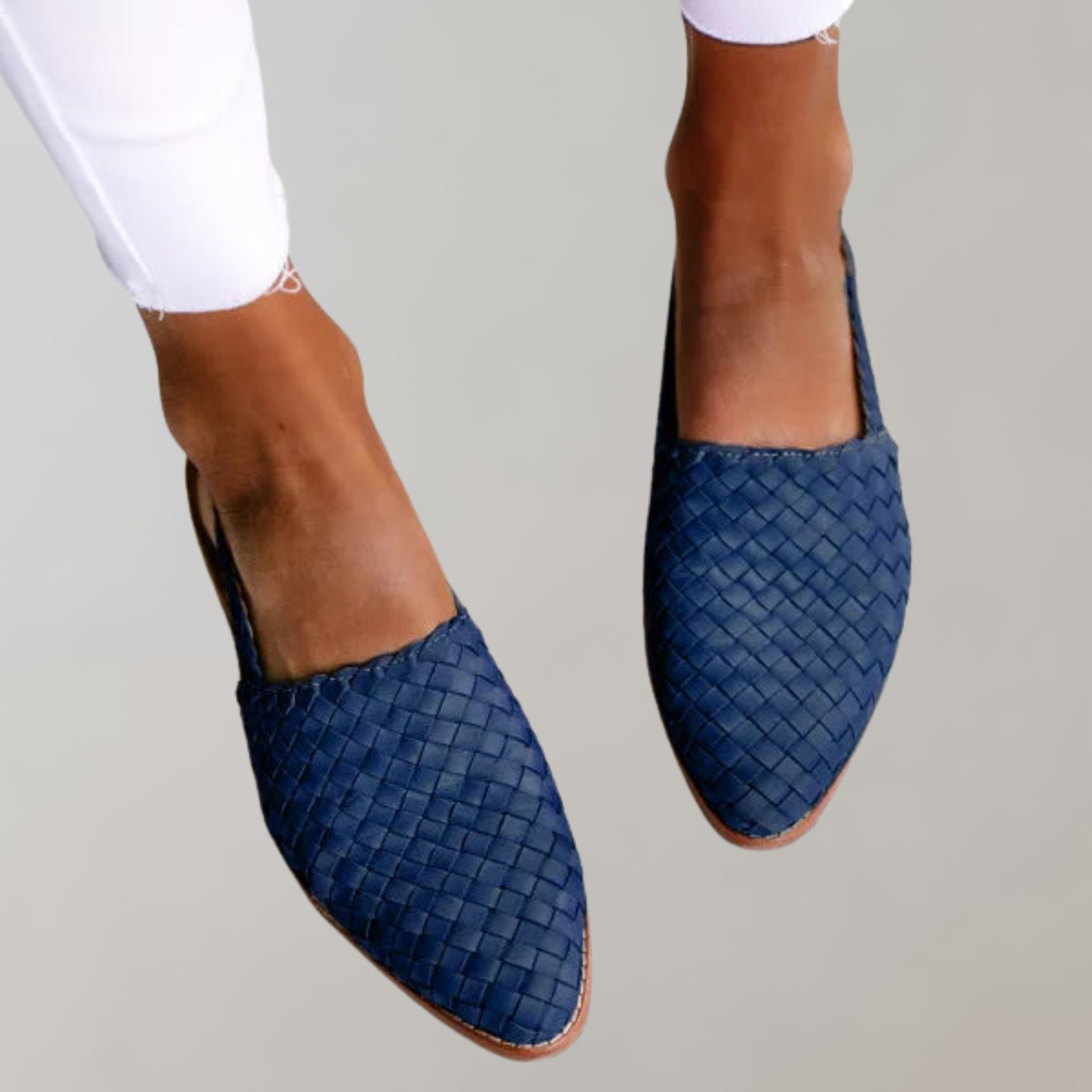 Hilga - Flache Sandale mit niedrigem Absatz | Loafer-Sandale mit Riemen an der Rückseite