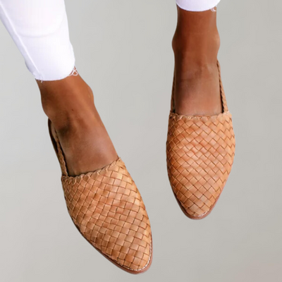 Hilga - Flache Sandale mit niedrigem Absatz | Loafer-Sandale mit Riemen an der Rückseite