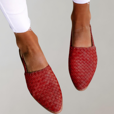 Hilga - Flache Sandale mit niedrigem Absatz | Loafer-Sandale mit Riemen an der Rückseite