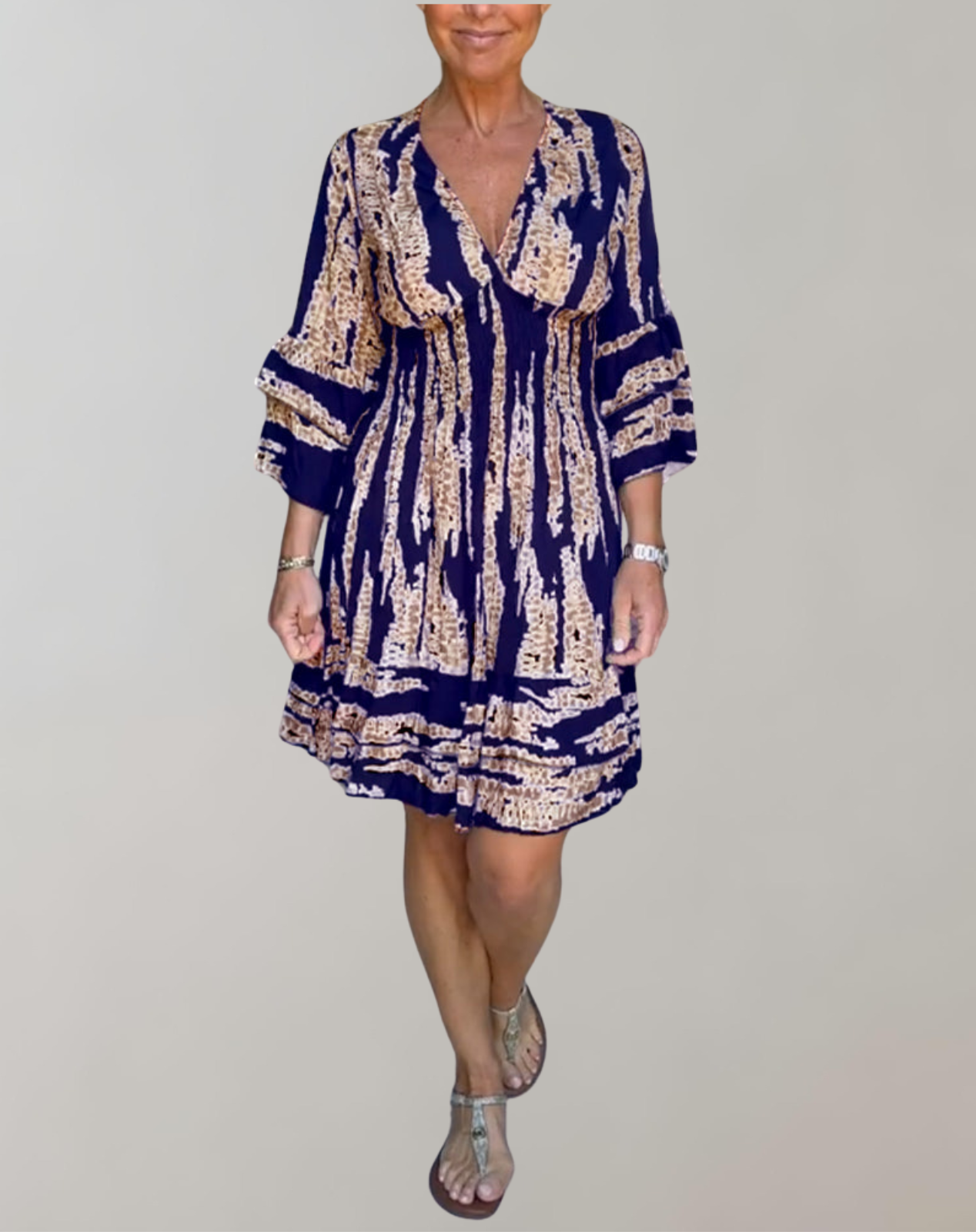 Angelica - Bedrucktes Minikleid für Damen | Schickes buntes Cocktail Kleid