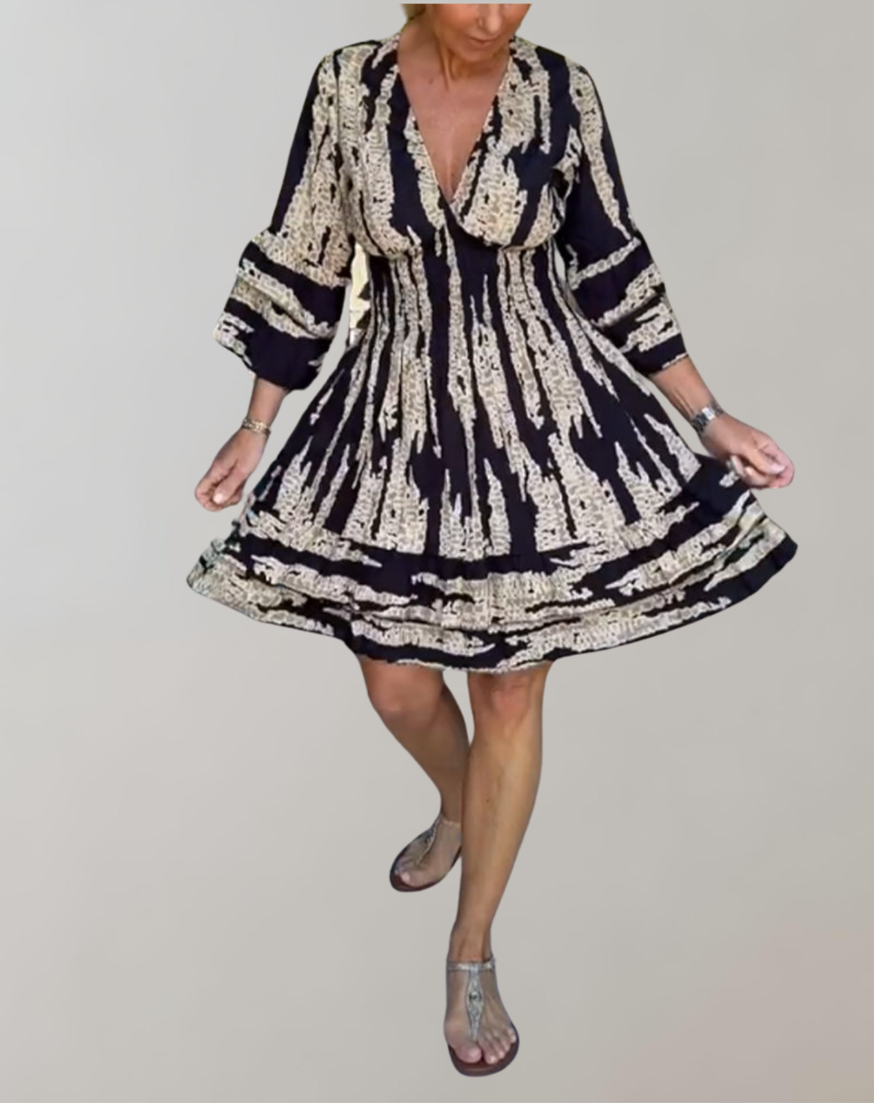 Angelica - Bedrucktes Minikleid für Damen | Schickes buntes Cocktail Kleid