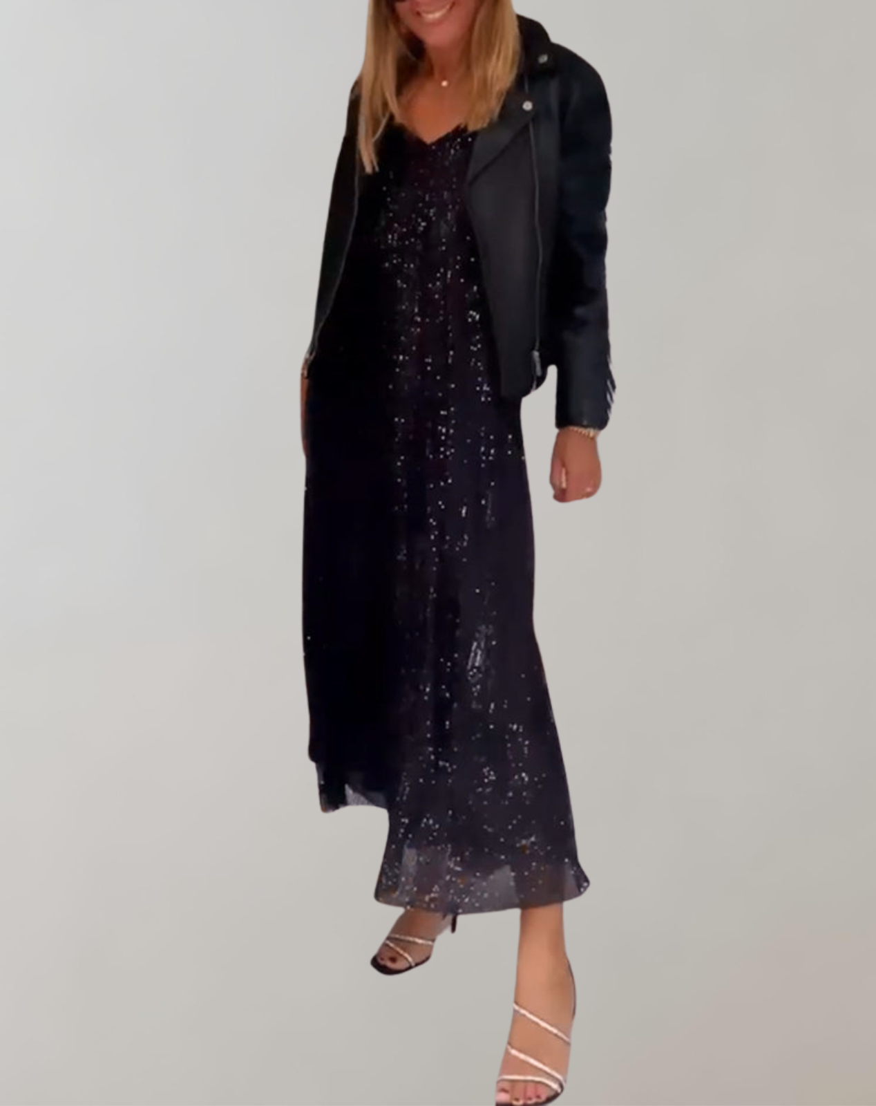 Delilah - Abendkleid mit glitzernden Verzierungen | Dünnes Cocktailkleid mit Spaghettiträgern