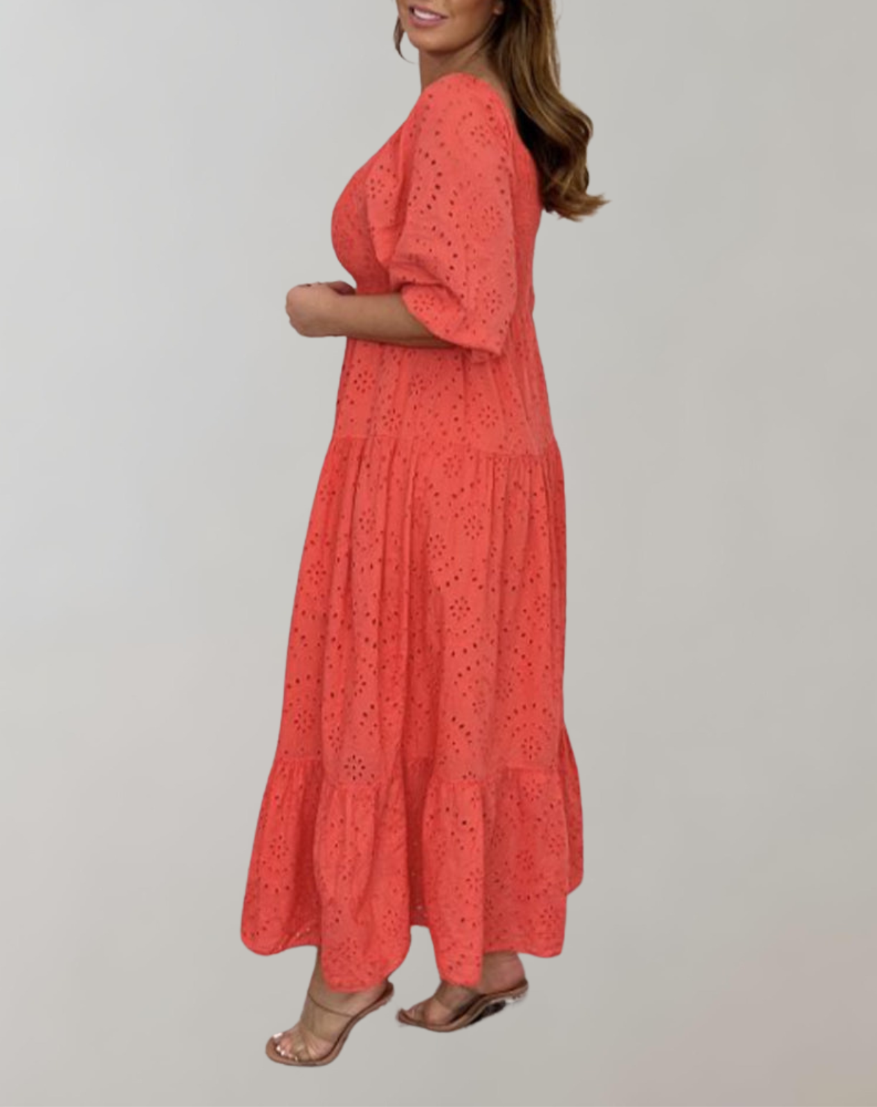 Tya - Midikleid mit Ösen für Damen | leichtes und atmungsaktives Sommerkleid