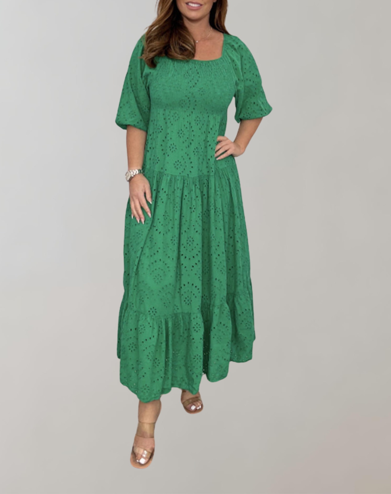 Tya - Midikleid mit Ösen für Damen | leichtes und atmungsaktives Sommerkleid