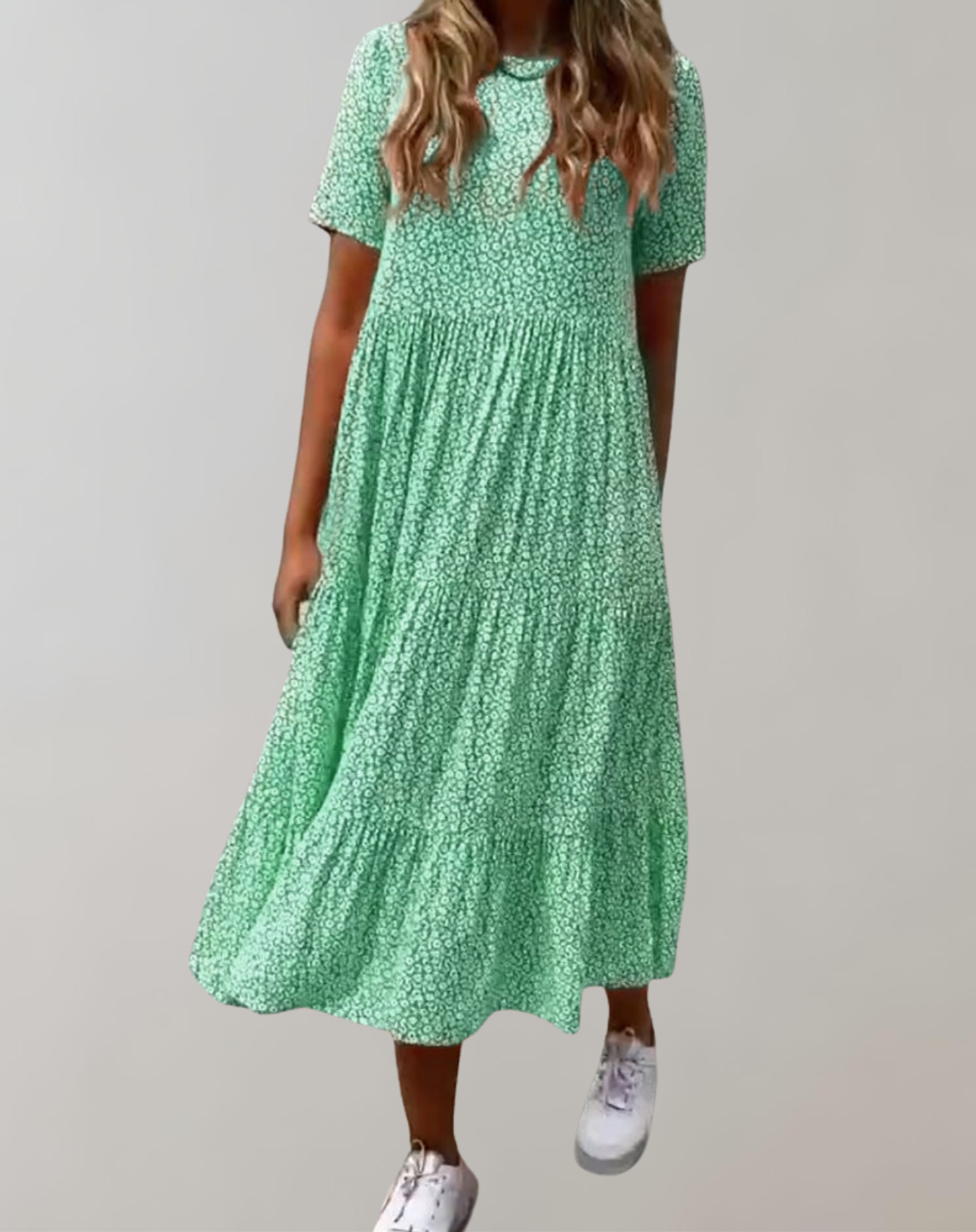 Korry - Lässiges, kurzärmliges Midikleid mit Blumenmuster | fließendes Kleid für Damen