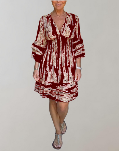 Angelica - Bedrucktes Minikleid für Damen | Schickes buntes Cocktail Kleid