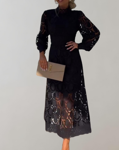 Kimberley -Anspruchsvolles Midikleid aus weißer Spitze | Spitzenkleid im Vintage-Stil