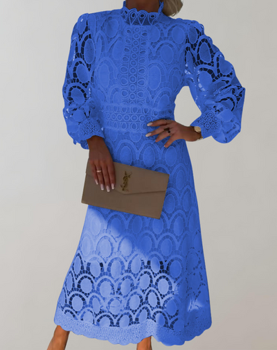 Kimberley -Anspruchsvolles Midikleid aus weißer Spitze | Spitzenkleid im Vintage-Stil