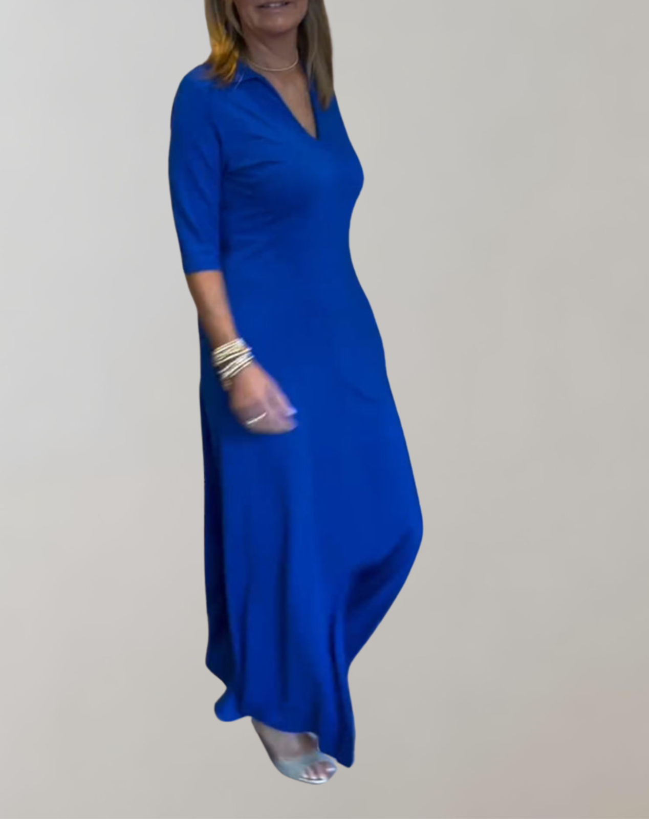 Caroline - Blaues Hemdblusenkleid für Damen | Zeitlos Abendkleid Damen