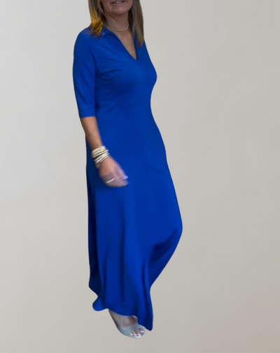 Caroline - Blaues Hemdblusenkleid für Damen | Zeitlos Abendkleid Damen