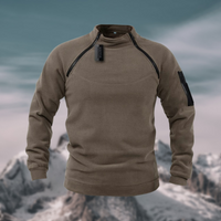 Pullover Herren Fleece Mit Reißverschluss | Outdoor Komfort in Hellbraun