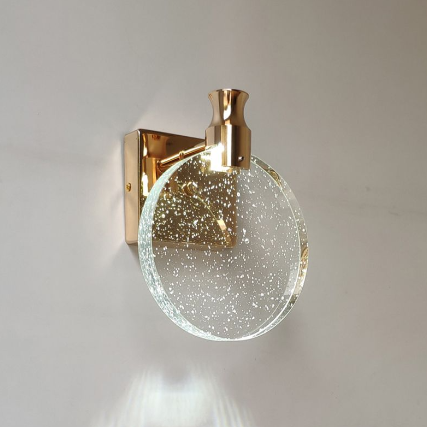 Luxuriöse runde Kristall-Wandleuchte – Celestia