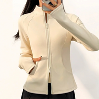 Zevora | Atmungsaktive Fleece Fitnessjacke für Damen in Creme