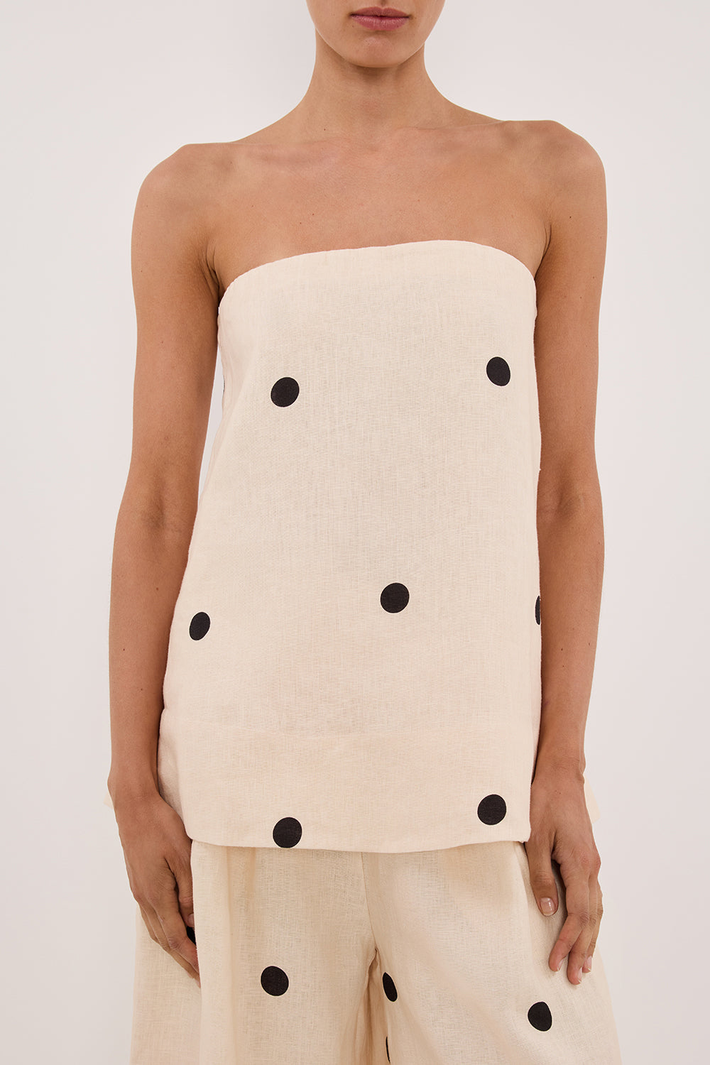 Leane | Set aus Trägerlosem Top und Weiter Hose