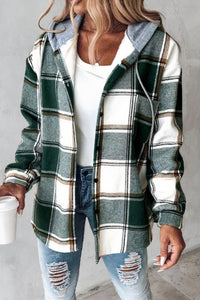Flanelljacke mit karierter Kapuze - Drika in Grün