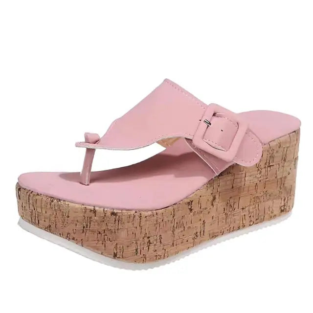 Elena - Plateau-Korksandalen mit verstellbarem Riemen