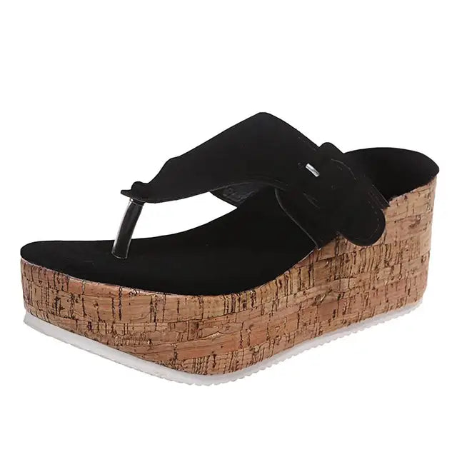 Elena - Plateau-Korksandalen mit verstellbarem Riemen