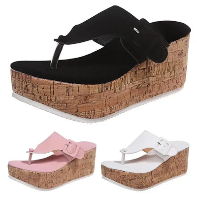 Elena - Plateau-Korksandalen mit verstellbarem Riemen