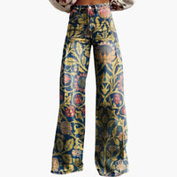 Damen Bedruckte Hose mit weitem Bein in Dunkelblau