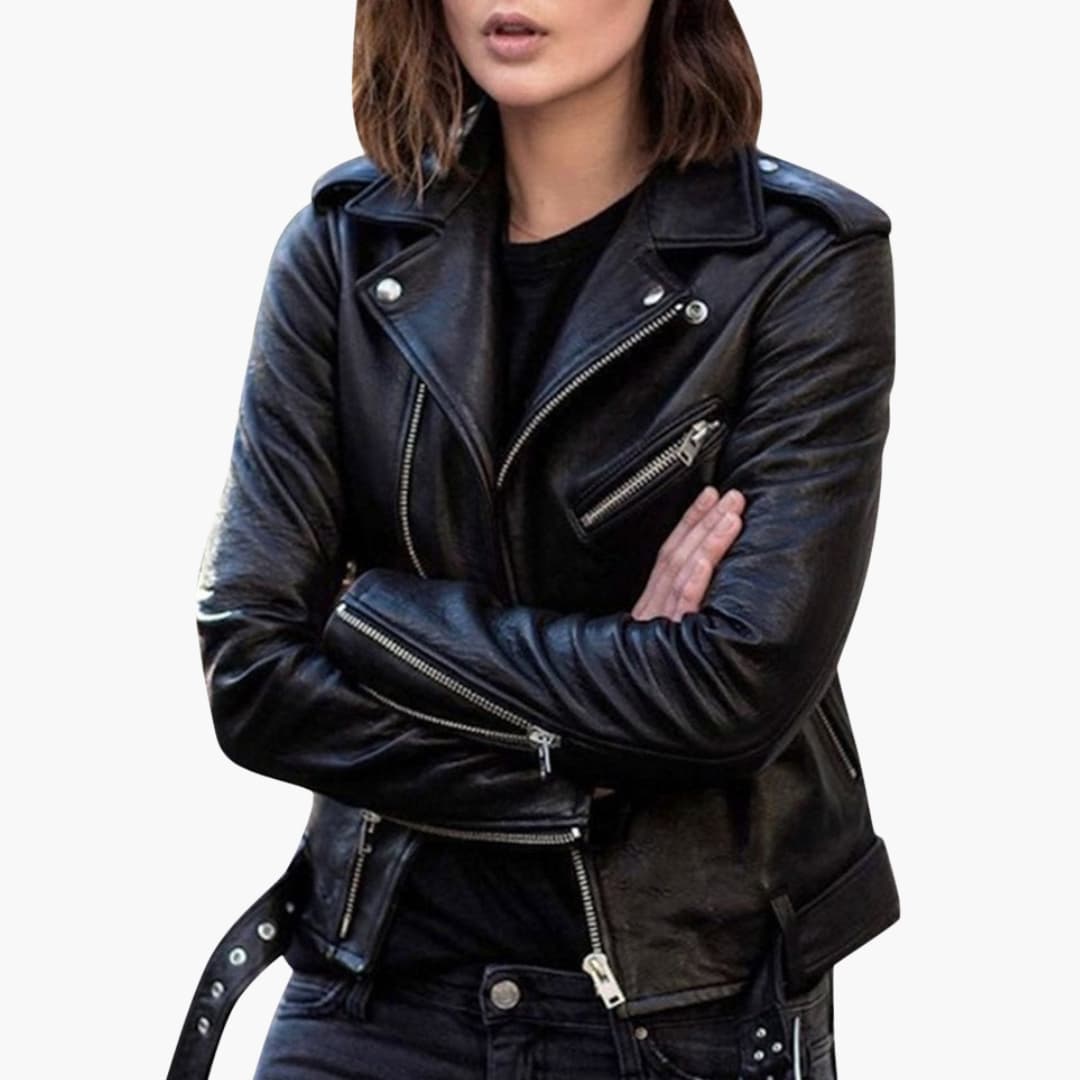 Damen Bikerjacke mit Reißverschluss