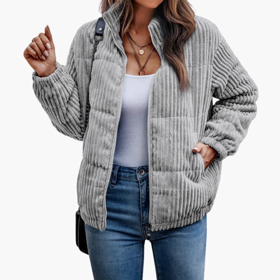 Damen Cordjacke mit Seitentaschen