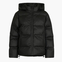 Damen Daunenjacke mit Kapuze und Reißverschluss in Schwarz