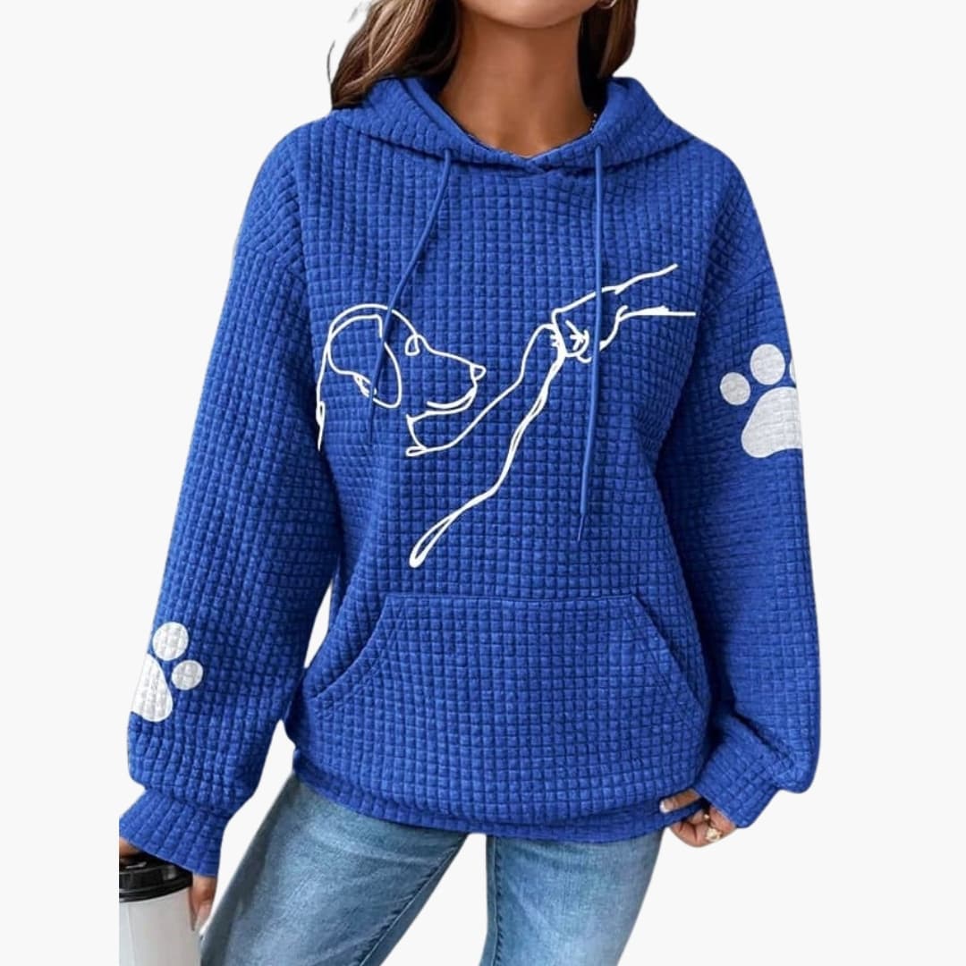 Damen Hoodie mit Hundemotiv und Kängurutasche