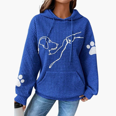 Damen Hoodie mit Hundemotiv und Kängurutasche